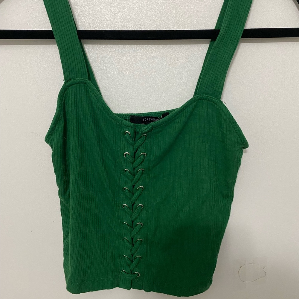 Emerald green tank top forever 21